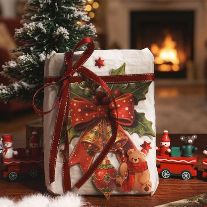 PA914｜エンボス紙 クリスマス ツリー サンタクロース リース プレゼント