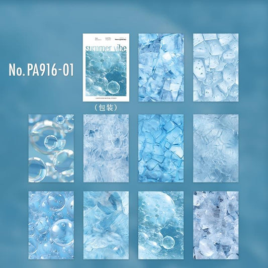 PA916｜PET 水面 水辺 睡蓮 波打ち際 木陰 石畳