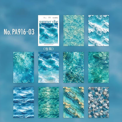 PA916｜PET 水面 水辺 睡蓮 波打ち際 木陰 石畳