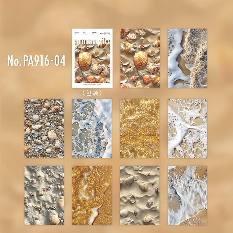 PA916｜PET 水面 水辺 睡蓮 波打ち際 木陰 石畳