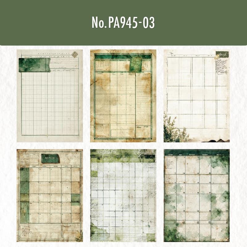 PA945｜方眼 台帳 カレンダー 記録表 ラベル