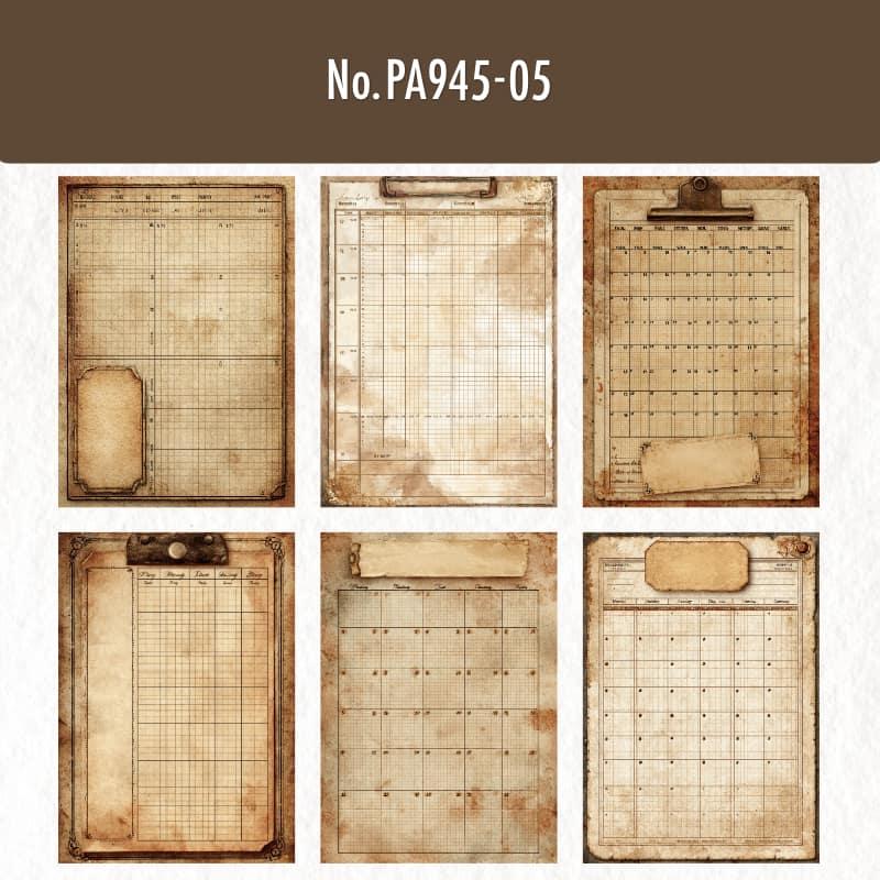 PA945｜方眼 台帳 カレンダー 記録表 ラベル