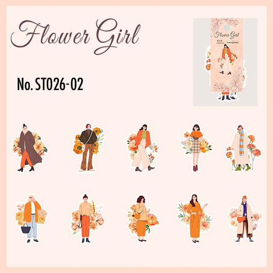 人物・女の子・女性和紙の和紙シール