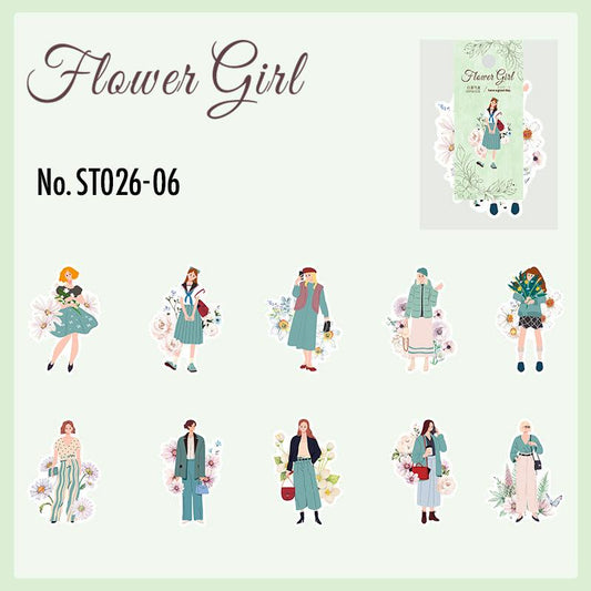 人物・女の子・女性和紙の和紙シール
