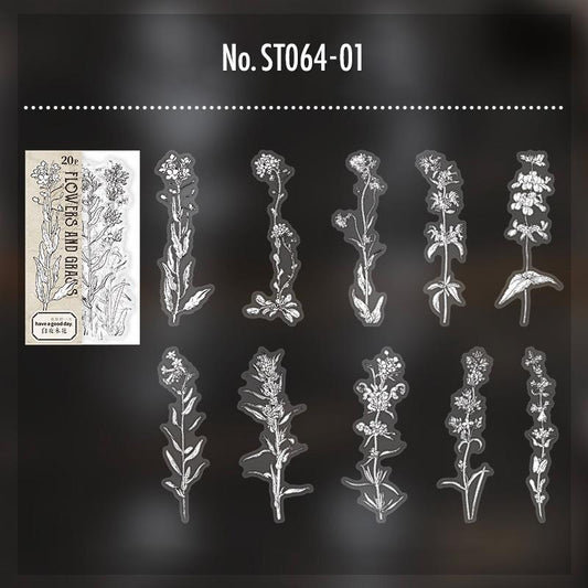 花のPETコラージュシール