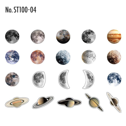 動物・月・惑星のPETコラージュシール