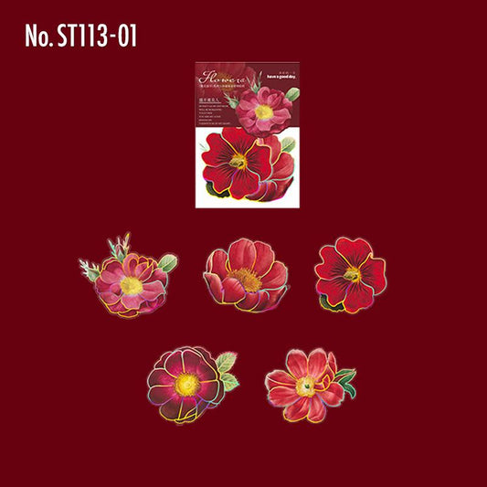 花・薔薇のPETコラージュシール