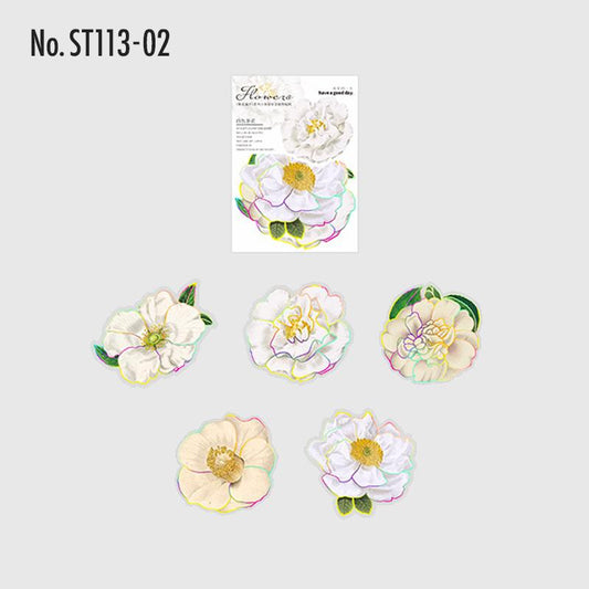 花・薔薇のPETコラージュシール