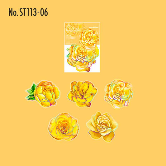 花・薔薇のPETコラージュシール