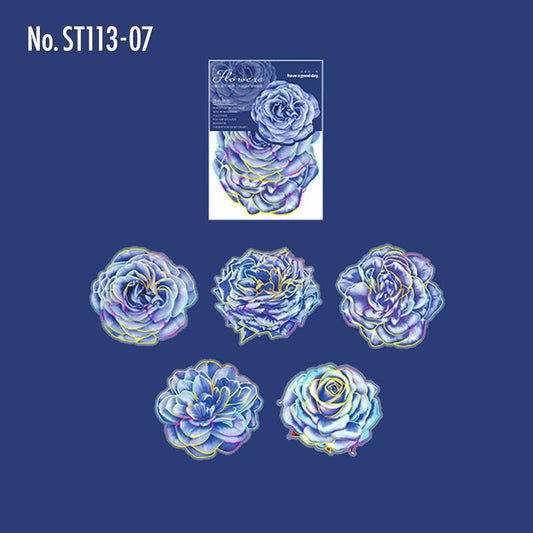 花・薔薇のPETコラージュシール