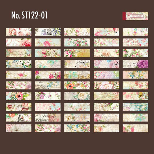 レトロなイラストの横長和紙シール