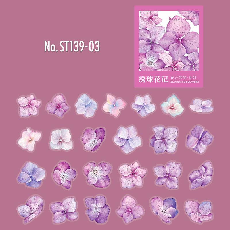 ST139｜シール 花 フラワー 紫陽花 アジサイ – Memento