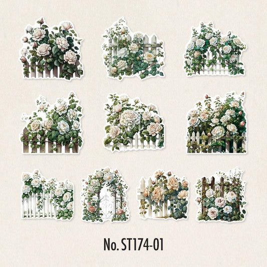 薔薇・ガーデン・庭和紙の和紙シール