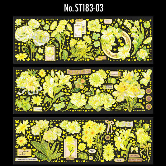 花のPETコラージュシール