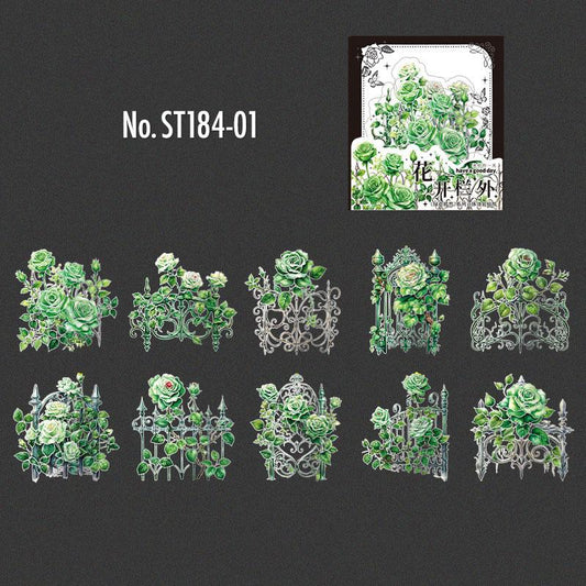 花・薔薇のPETコラージュシール
