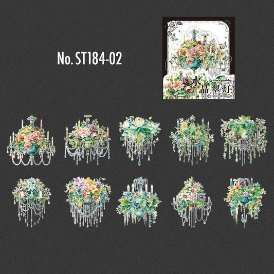 花・薔薇のPETコラージュシール
