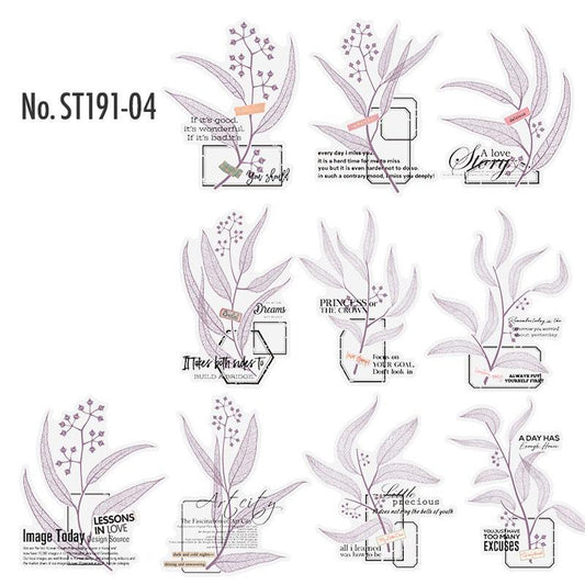 植物・葉っぱ・花のPETコラージュシール