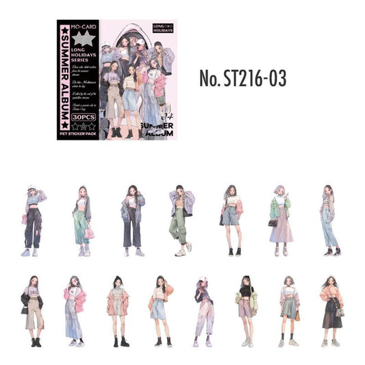 人物・女の子のPETコラージュシール