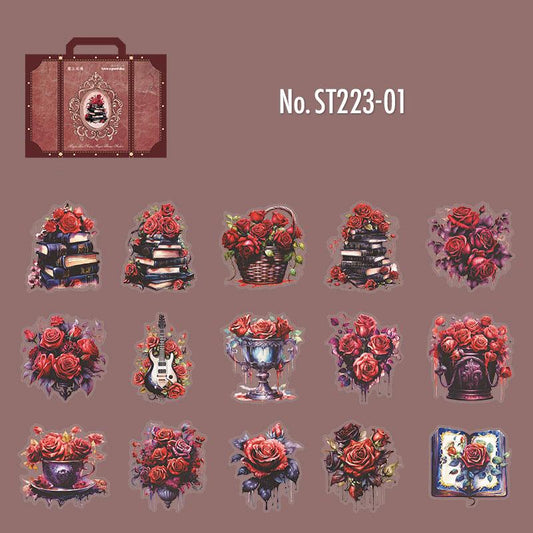 魔法・薔薇・猫のPETコラージュシール