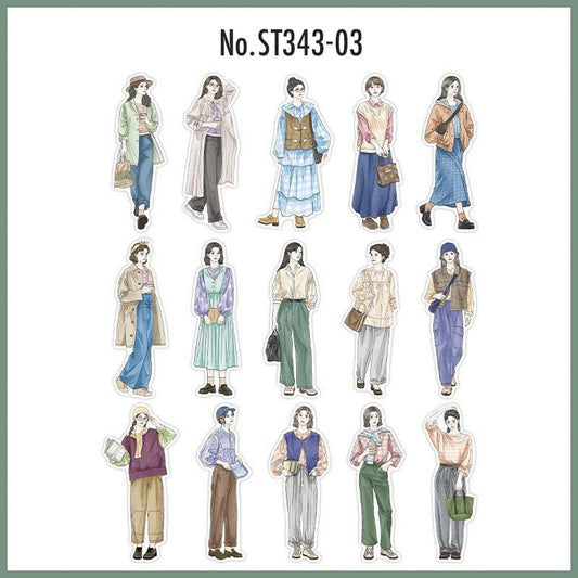 人物・女の子・女性和紙の和紙シール