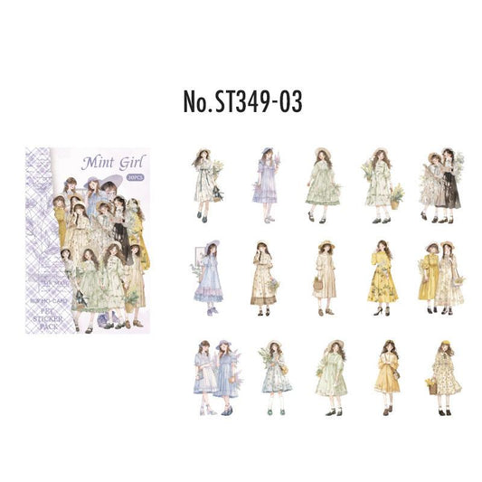 人物・女の子のPETコラージュシール