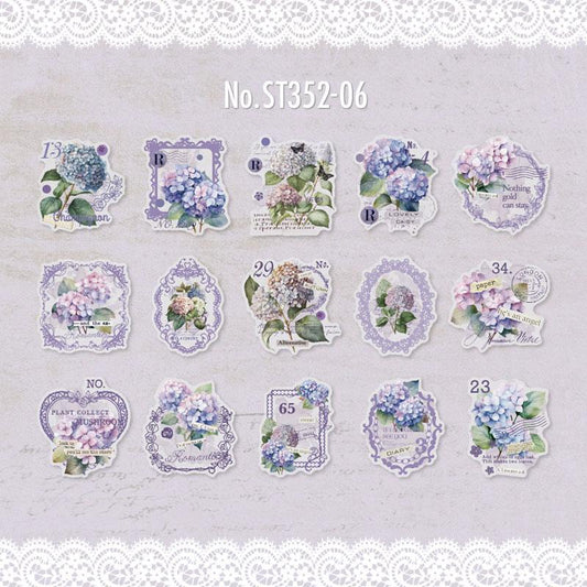 バラ・紫陽花・アジサイのPETコラージュシール