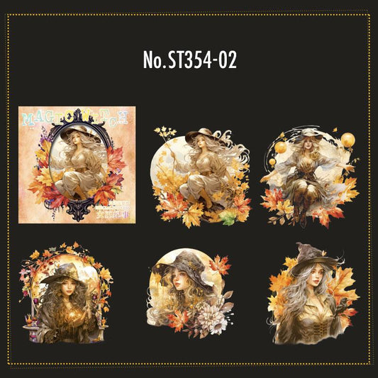 魔女・魔法使い・ハロウィンのPETコラージュシール
