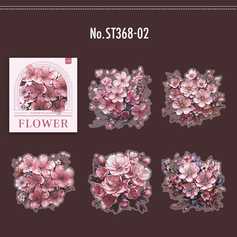 ST368｜シール バラ 薔薇 桜 牡丹 ヒマワリ フレーク シール – Memento