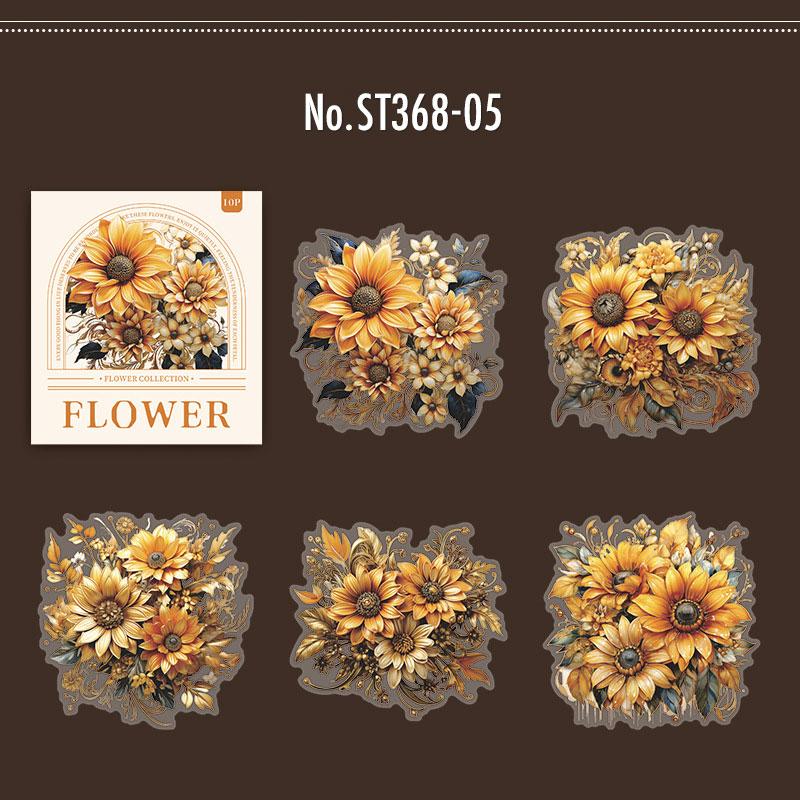 ST368｜シール バラ 薔薇 桜 牡丹 ヒマワリ フレーク シール – Memento