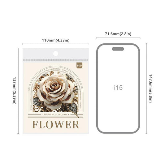 ST368｜シール バラ 薔薇 桜 牡丹 ヒマワリ フレーク シール