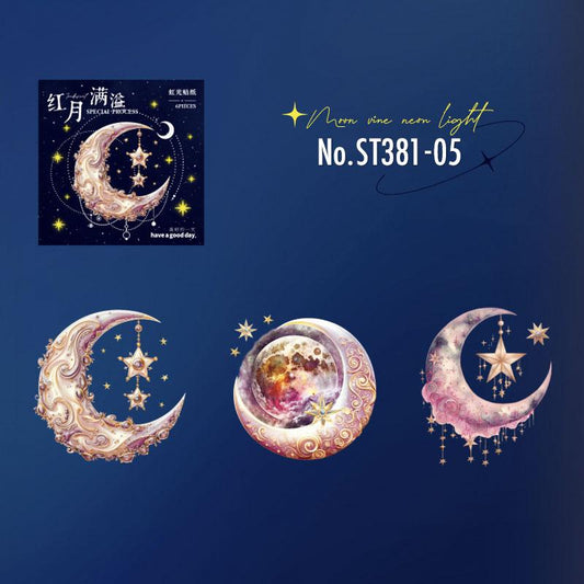 月・星・宇宙のPETコラージュシール