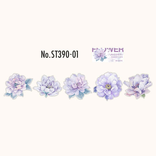 ユリ・薔薇・牡丹のPETコラージュシール
