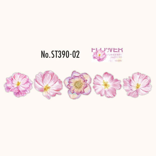 ユリ・薔薇・牡丹のPETコラージュシール