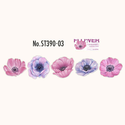 ユリ・薔薇・牡丹のPETコラージュシール