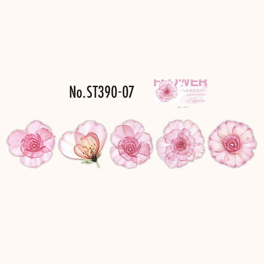ユリ・薔薇・牡丹のPETコラージュシール