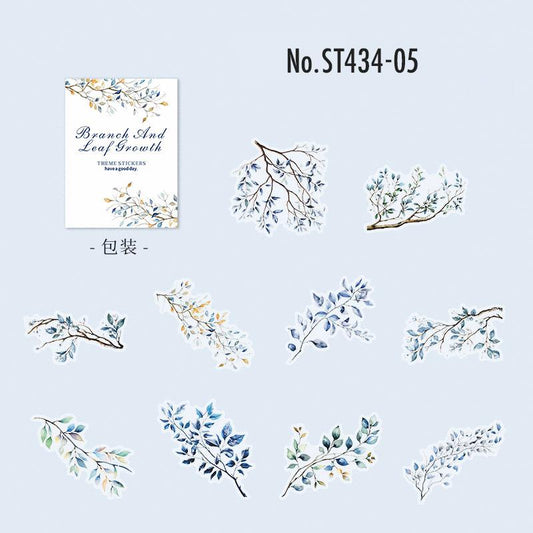 花・桜・新芽のPETコラージュシール