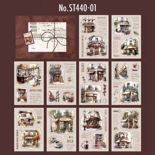 ST440｜シール コーヒー カフェ 珈琲和紙