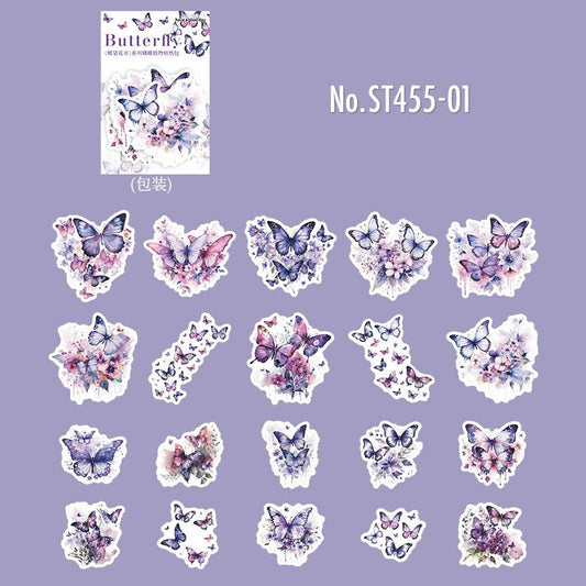 ST455｜シール バタフライ 蝶 蝶々和紙