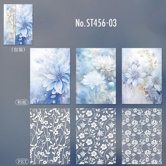 花・蝶の和紙シール