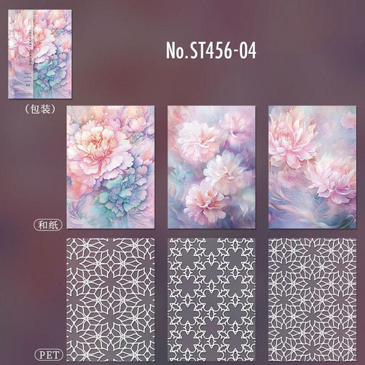 花・蝶の和紙シール