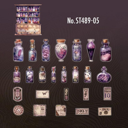 ガラス瓶・薬品・ラベルのPETコラージュシール