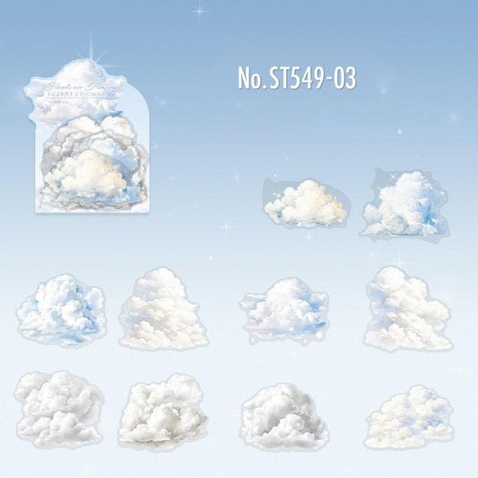雲・雨・曇りのPETコラージュシール