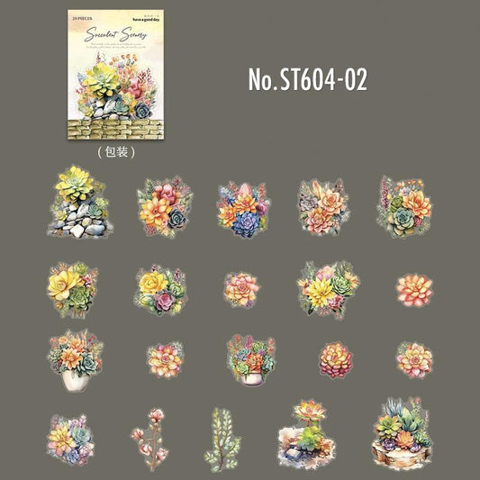 多肉植物・観葉植物のPETコラージュシール