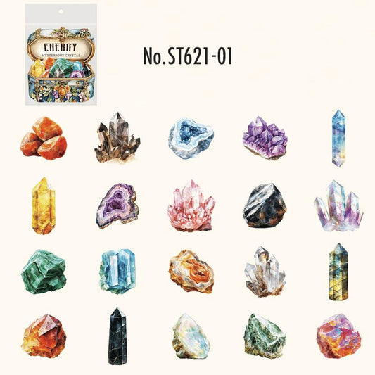 ST621｜シール 宝石 水晶 結晶 クリスタル 鉱石 鉱物 貴石