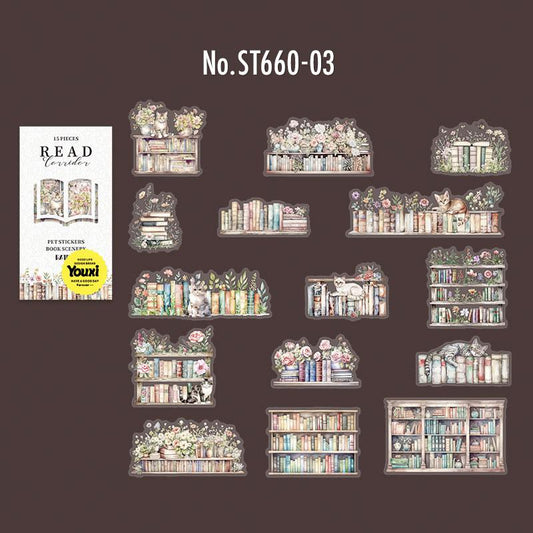 本棚・図書館・書斎のPETコラージュシール
