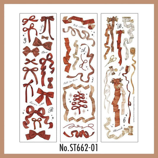 ST662｜シール リボン テープ 装飾 飾り クリップ タグ ラベル