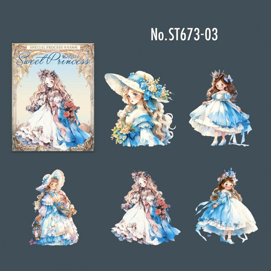 人物・女の子・ドレスのPETコラージュシール