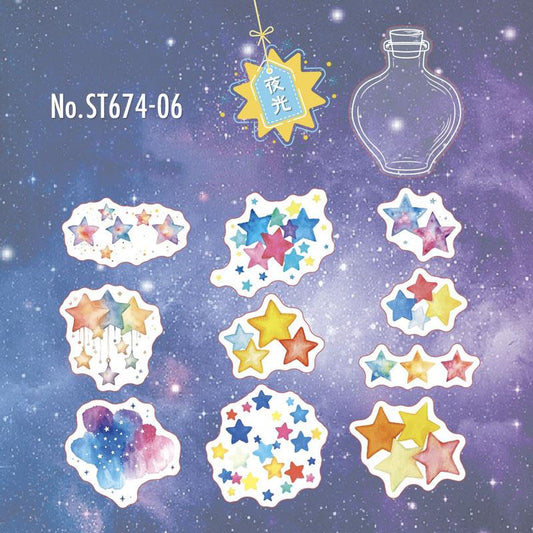 夜光・蓄光・星型のPETコラージュシール