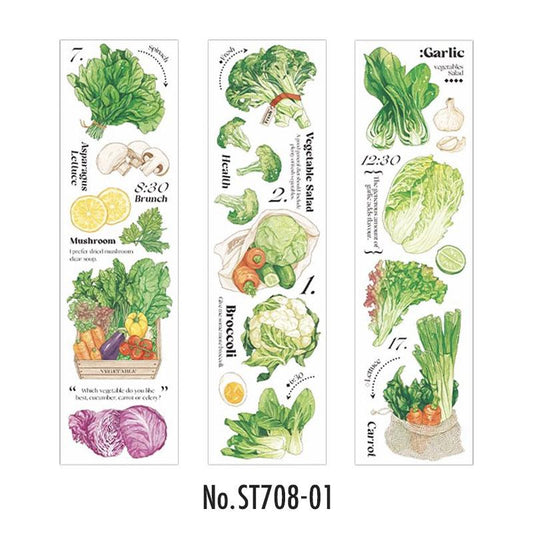 ST708｜シール 野菜 白菜 ブロッコリー 大根 ニンジン トウモロコシ カボチャ トマト