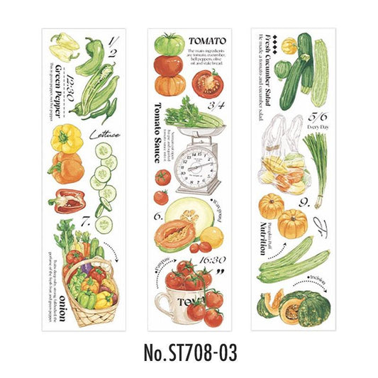 野菜・白菜・ブロッコリーのPETコラージュシール